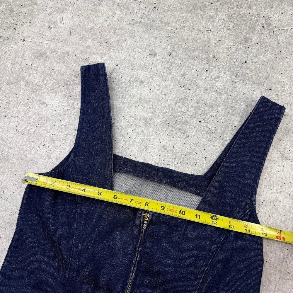 J Crew Blue Denim Midi Dress Back Zip Sleeveless Front Slit Dress Womens Size 6 - Picture 7 of 9